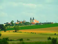 Skyline of Kcynia with the Baroque Church of the Assumption of Mary