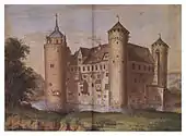 View of the castle of Fürstenau, watercolour on paper, around 1800.