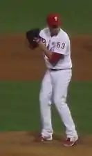 Ken Giles stands set to throw a pitch