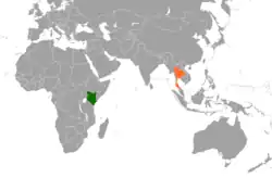 Map indicating locations of Kenya and Thailand