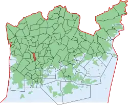 Position of Keski-Pasila within Helsinki