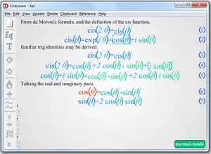 A simple example of algebra editing with Ket.