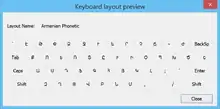 Armenian computer keyboard layout