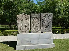 Three Khachkars near the Mother Cathedral