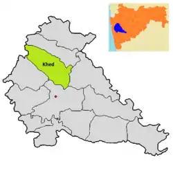 Location of Rajgurunagain Pune district in Maharashtra