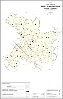 Map showing Malpur (#614) in Khiron CD block