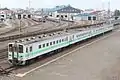 A lineup of withdrawn KiHa 141 series cars at Naebo Works in August 2012, including KiHa 142-201