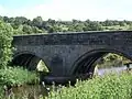 Kildwick Bridge west side built 1305-1313 showing mediaeval ribbed vaulting.