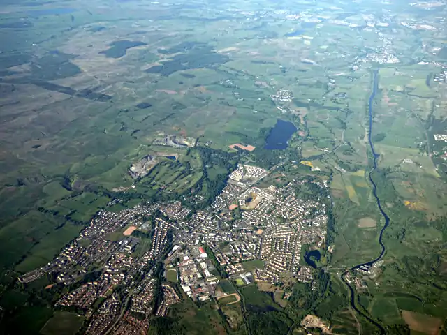 Banton above Banton Loch left of the Forth and Clyde Canal