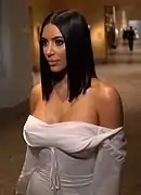 Image 166Kim Kardashian wearing an off-the-shoulder top in 2017. (from 2010s in fashion)