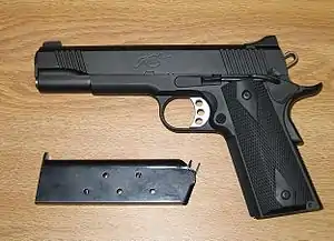 Kimber Custom TLE II, left side with magazine ejected