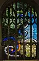 Stained-glass window at King's Lynn Minster, Norfolk.