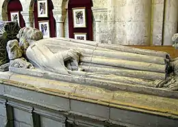 The (now empty) tomb of Athelstan in Malmesbury Abbey