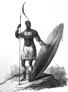 Image 12Shaka Zulu in traditional Zulu military garb (from History of South Africa)