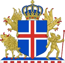 The coat of arms of the Kingdom of Iceland from 1919 to 1944