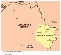 Image 11Kingdom of Kurdistan in 1923. (from History of the Kurds)