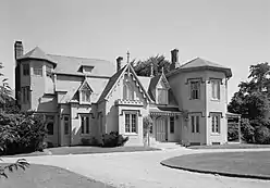 HABS photo of the front (southern) elevation.