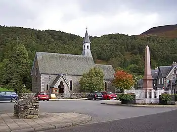 Dugald Buchanan Memorial on right