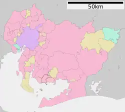 Location of Kira in Aichi Prefecture