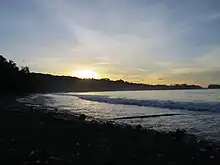 A kirakira beach at sunset