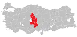 Location of Kırıkkale Subregion