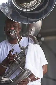 Kirk Joseph at the New Orleans Jazz & Heritage Festival, 2008