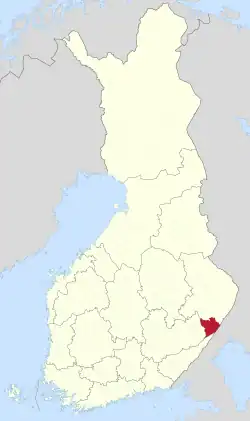 Location of Kitee in Finland