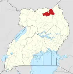 District location in Uganda