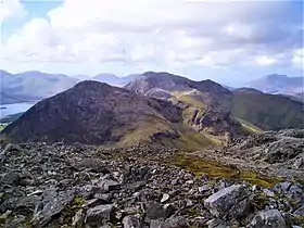 Letterbreckaun behind Knocknahillion, viewed from Binn idir an dá Log