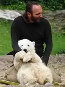 Knut and his keeper Thomas Dörflein