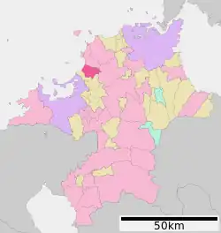 Location of Koga in Fukuoka Prefecture