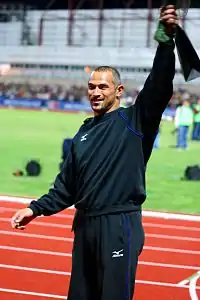 Koji Murofushi at podium