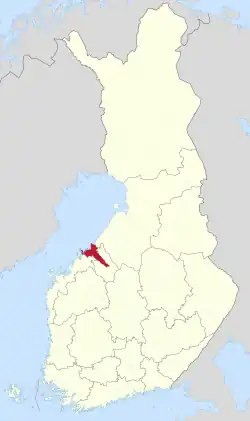 Location of Kokkola in Finland