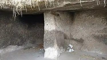 Rockcut caves on the fort