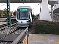 Konya Tram Approaching a Station