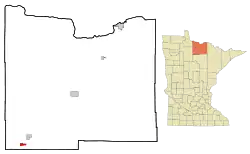Location of the city of Northomewithin Koochiching County, Minnesota
