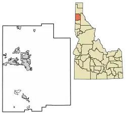 Location of Stateline in Kootenai County, Idaho.
