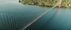 A hanging bridge