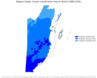 Image 20Köppen climate classification zones of Belize. (from Geography of Belize)