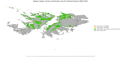 Koppen Climate Map of the Falkland Islands