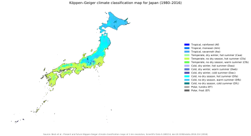 Image 59A Köppen climate classification map of Japan (from Geography of Japan)