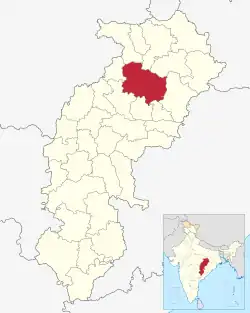 Location in Chhattisgarh