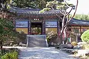 Beomeosa's second gate, Beomeosa Cheonwangmun, or Gate of the Four Heavenly Kings was originally built in 1699 and houses the four kings or divas guarding the entrance to the temple.