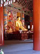 Buddha in one of the worship halls at Woljeongsa