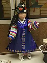 Saekdong jeogori worn by a young boy