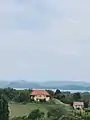 Panorama from the Kishegy of the Lake Balaton and the Tihany Peninsula