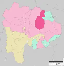 Location of Kōshū in Yamanashi Prefecture