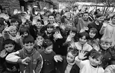 Serbs and other non-Albanian civilians in refugee camp