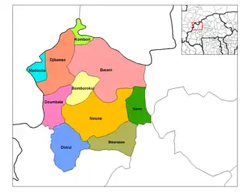 Djibasso Department location in the province