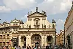 The front facade of the Church of the Holy Savior by Carlo Lurago, 1650s–1660s.